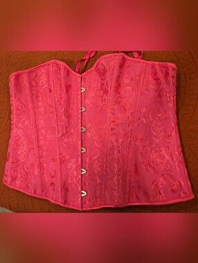 Pink Brocade Corset Top